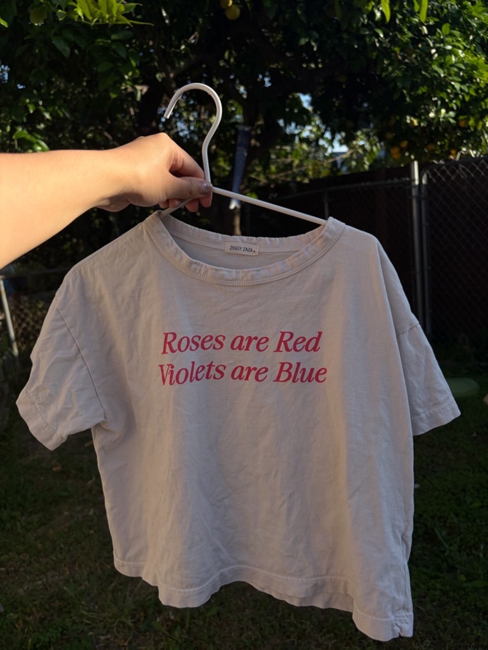 Kids 'Roses are Red Violets are Blue' Graphic Tee - White with Cherry Red Print